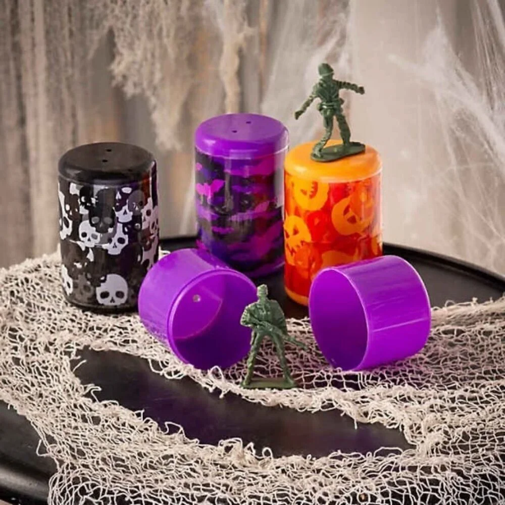 Jumbo Army Toy-Filled Halloween Containers - 6 Pack
